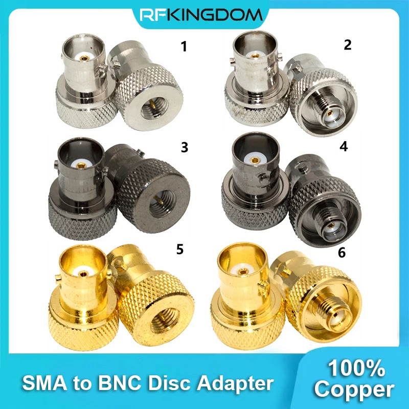 BNC-SMA-Adapters-BNC-Q9-Female-to-SMA-Male-Female-Disc-Adapter-Gold ...