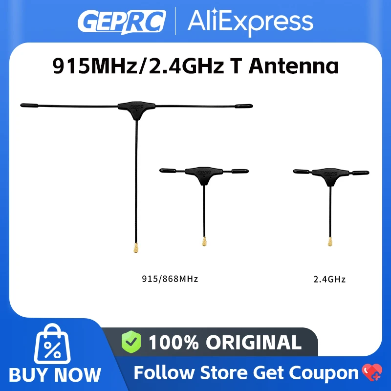 1PC GEPRC 2.4G 915MHZ 2DBI T 안테나 IPEX1 35mm 75mm..
