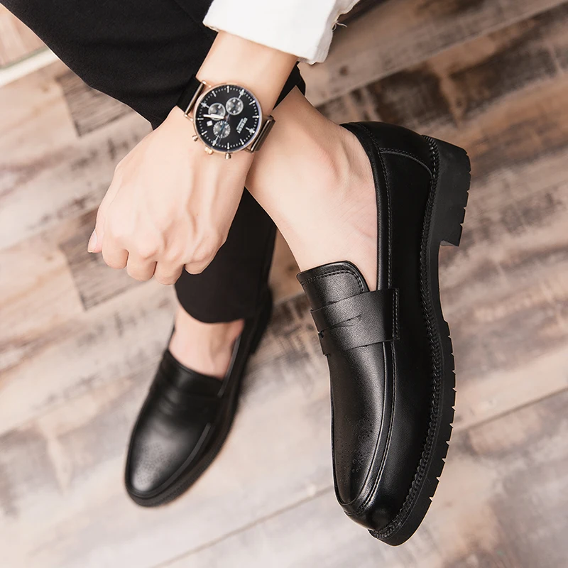 Luxurious Men Dress Shoes Inner High Loafers Men Shoes Casual Shoe Man Fit Classic Party British Men's Height-increasing Shoes