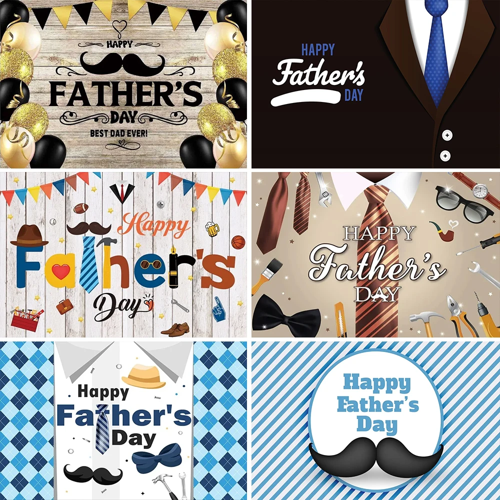 

Happy Father's Day Theme Photography Background Best Dad Ever Gentleman Black Suit Tie Family Party Decor Photo Studio Props