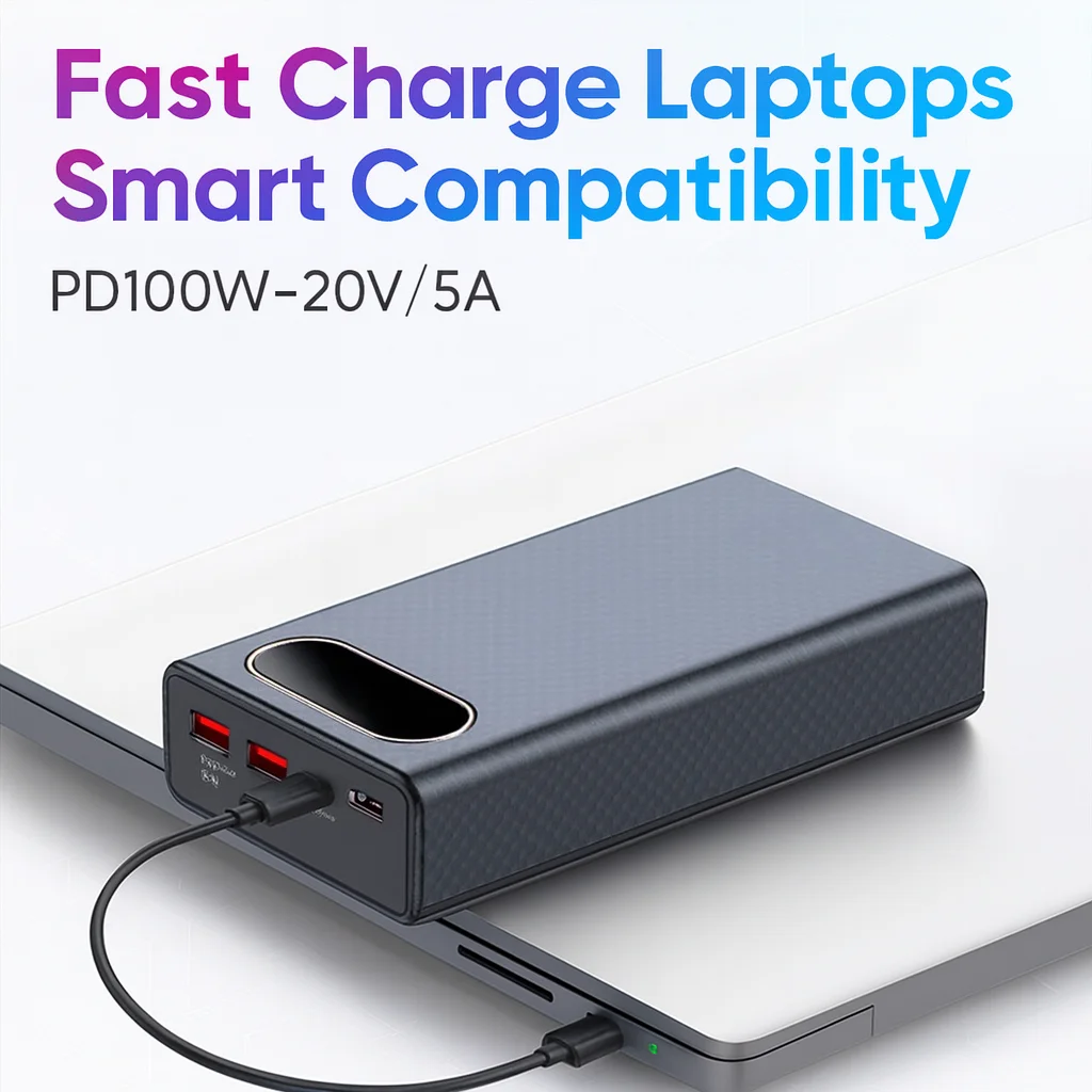 DIY 21700 파워 뱅크 케이스 - 100W PD 고속 충전, 쉘만 포함, 납땜 불필요 & BMS 보호 기능, 여행용 노트북/휴대폰용