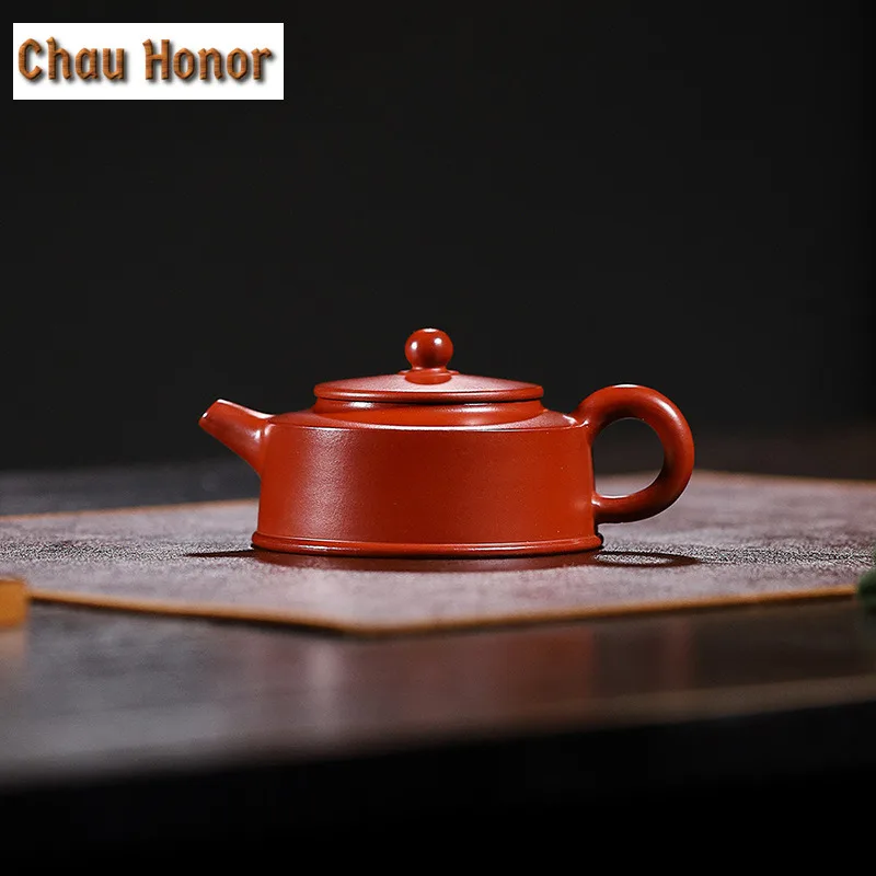 140ml Exquisite Yixing Purple Clay Teapot Handmade Well Bar Pot Raw Ore Dahongpao Mud Kettle With Infuser Zisha Teaset Drinkware