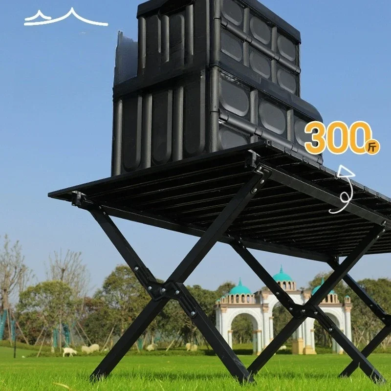 Tavolo Pieghevole Portatile da Esterno per Caffè, Armadietto da Campeggio, Ombrellone Pieghevole, Mobili da Turismo, Szafka Kempingowa - immagine 4