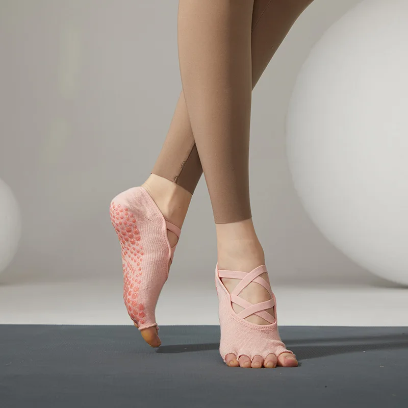 Yoga Socks Five-toe Backless Cotton Non-slip