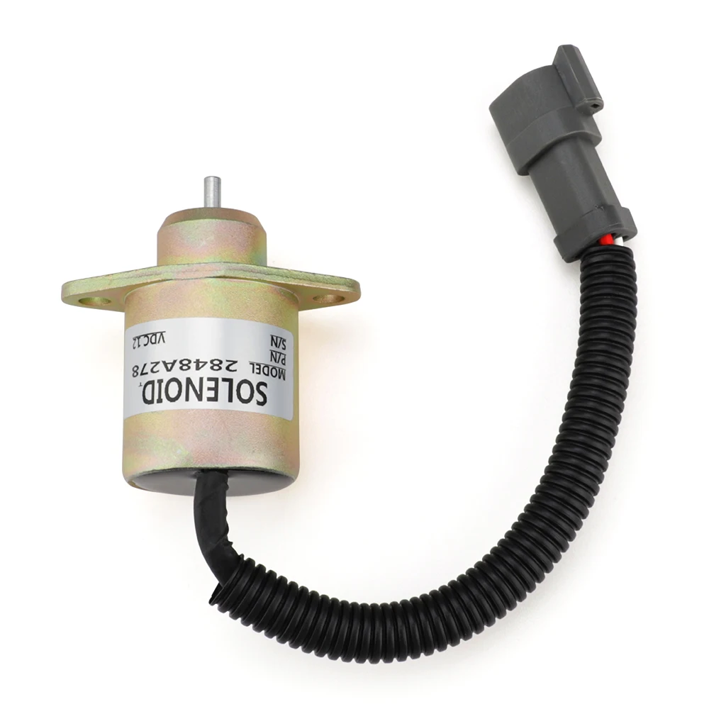 2848A278 Fuel Shutoff Valve Shut Off Solenoid Valve 12V For Caterpillar 246 216 226 Perkins UB704 Engine