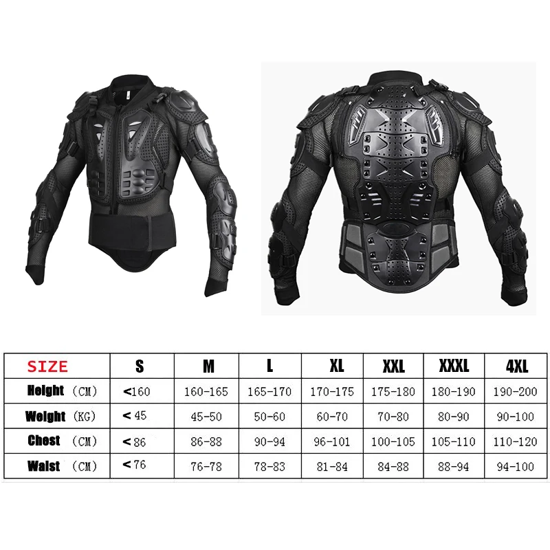 New Men's Motorcycle Armor Jacket MOTO Full Body Spine Chest Protection Racing Gear Jackets Motocross Protective Turtle
