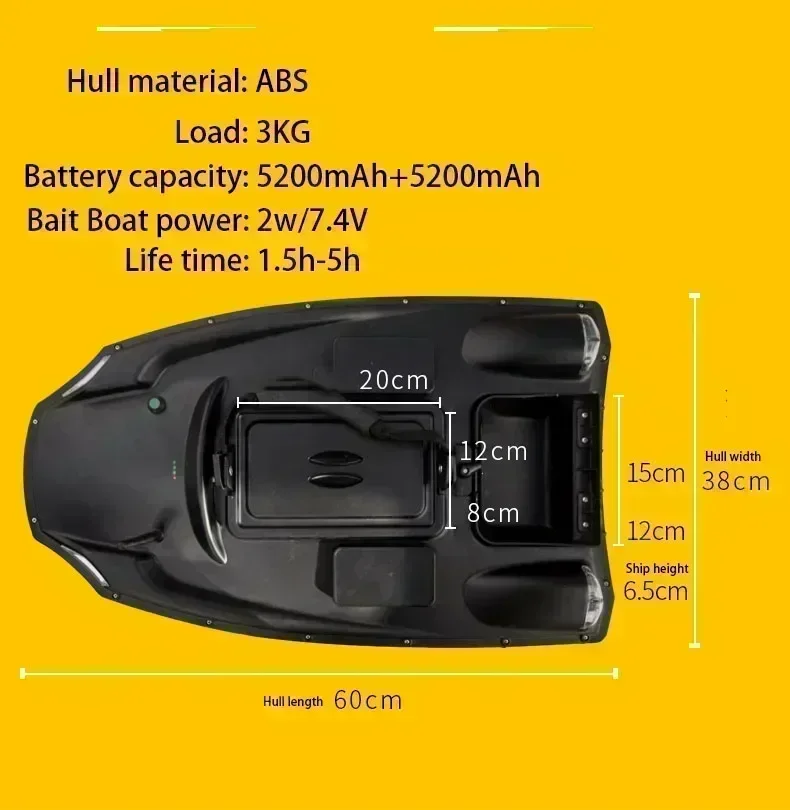 RC Bait Boats T888 500M 40 Fishing Points 2.4G 25km/h Automatic Cruise Return 3KG Bait Load High-power Dual Motor 2 Boxes