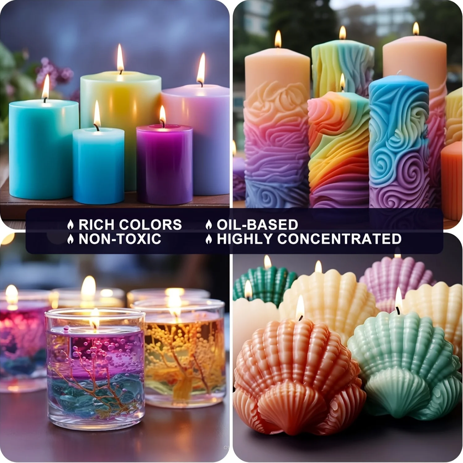 Candle dyes pigment Candle dyes kit Blingfun Candle Dyes-Pro Candle & Soap Oil Dyes (24 Colors), Vibrant Colors for DIY Candles & Soaps, Highly Concentrated.