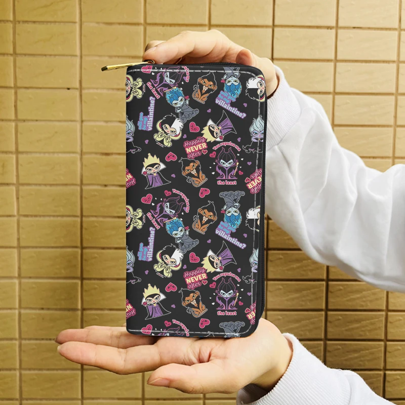 Disney Maleficent W7490 Anime Slip Portafoglio Cartoon Zipper Coin Bag Borse Casual Card Storage Handbag Regalo Unisex