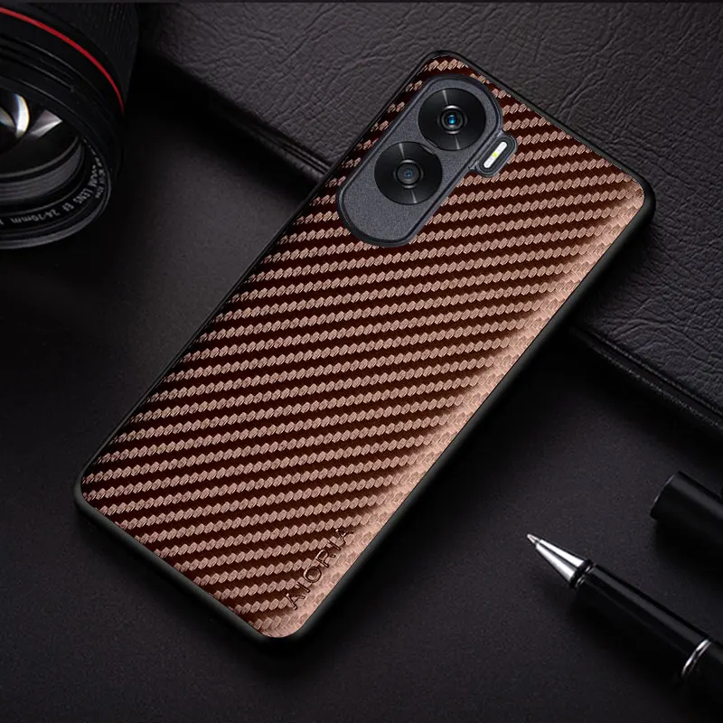 Sleek Carbon Fibre Shockproof Non-Slip Full Body Protective Phone Case