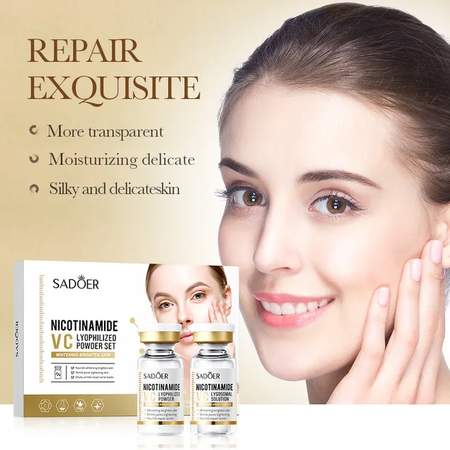 Face Szérum Niacinamid Fehérítő Fagyasztva Szárított Podwer Készlet Zsugorodó Pórusok Hidratálás - Image 4