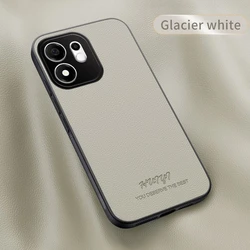 High - Quality Leather Anti - Fall Protective Case with Built - in Magnet for Honor 600 Smart (Glacier White)