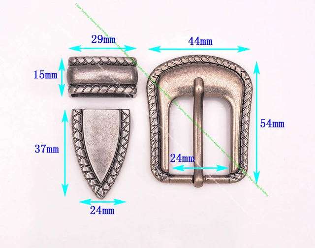 アンティークシルバーエンドバーピンバックル,3ピースセット,レザー  