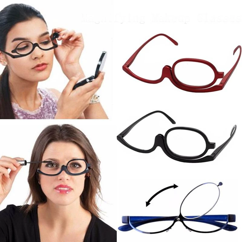 blue lens glasses Folding Portable Adjustable Unisex Rotating Monocular Magnifying Makeup Eyeglasses Reading Glasses Spectacles blue light lenses