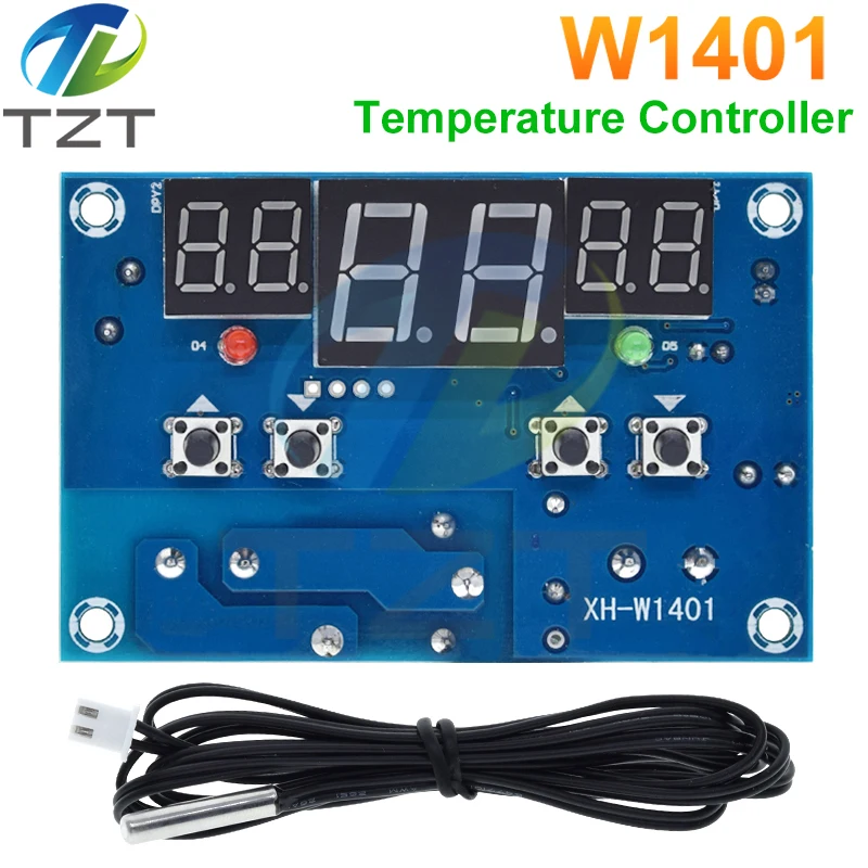 Diytzt w1401 thermostat intelligentes digitales led anzeige modul thermostat temperatur regler modul ntc sensor modul dc 12v