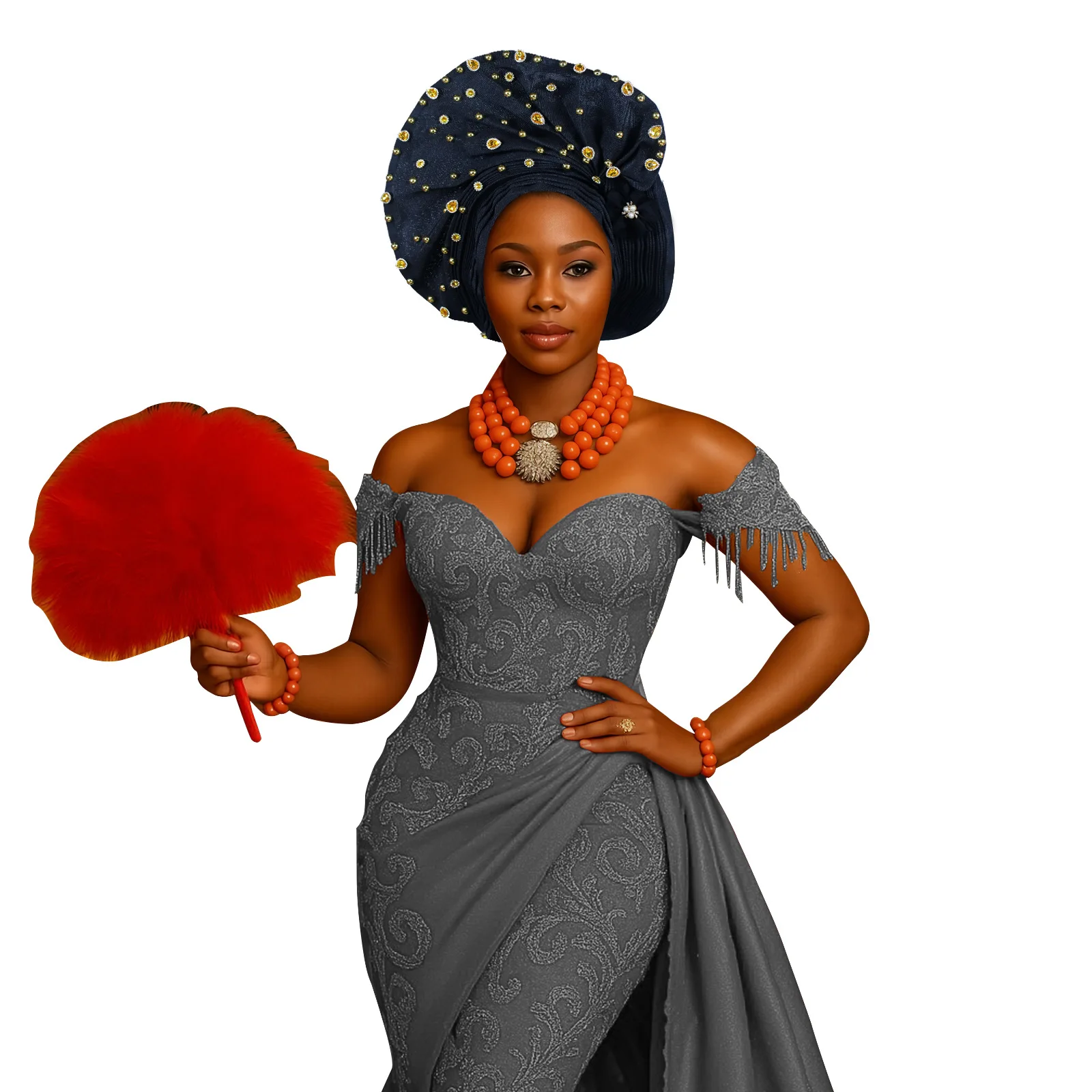 Already Made African Headscarf Wedding Party Auto Gele Headties Turban ...