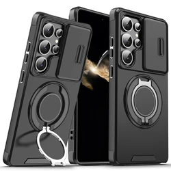 Fashion Metal Ring Kickstand Phone Case - Galaxy S26 FE (Black)