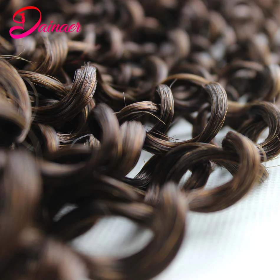 Brazilian Kinky Curly Bundles Color #4 Light Brown Natural Hair Extension Soft Remy Hair Human Bundles No Tangle