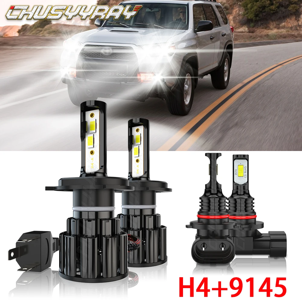 

CHUSYYRAY Car Lights Compatible For Toyota Prius 2004-2009 Led 4x 6000K H4 Headlight bulb 9145 Fog Light bulbs Car accessory