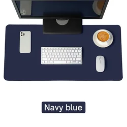 Large Waterproof PU Leather Desk Protector Mat - Non-Slip Surface - 25X21cm (Navy Blue)