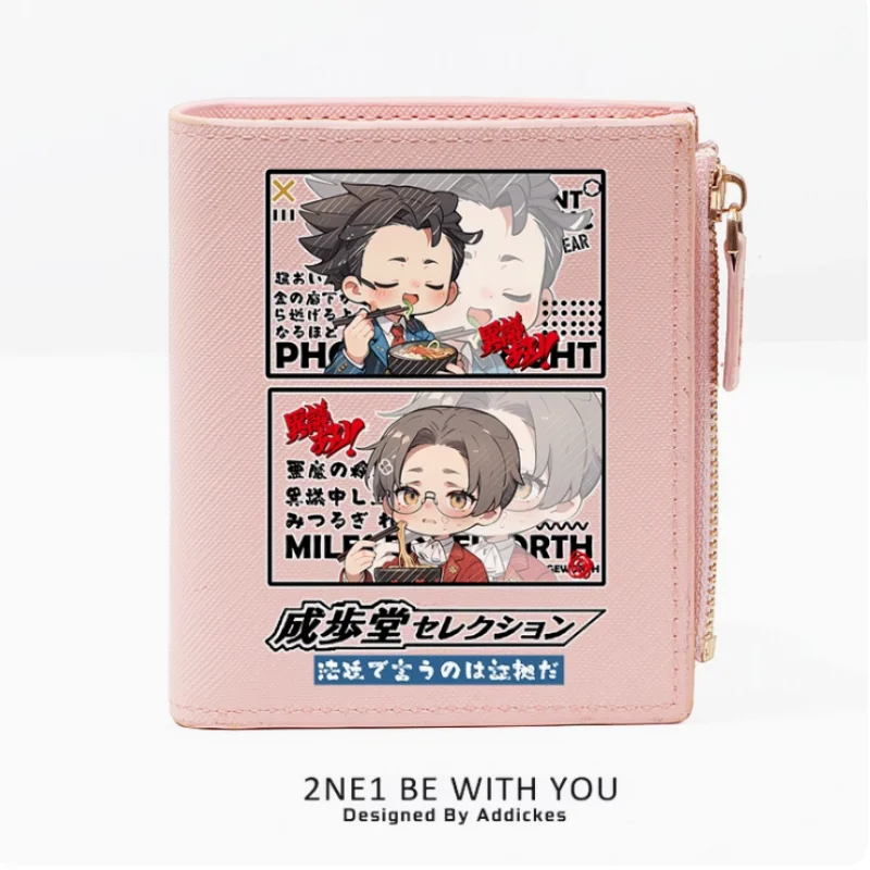 Anime Ace Attorney Zipper Wallet Fold Bag Multi Card  Coin Pocket Holder Fashion Kids Wallets Gift