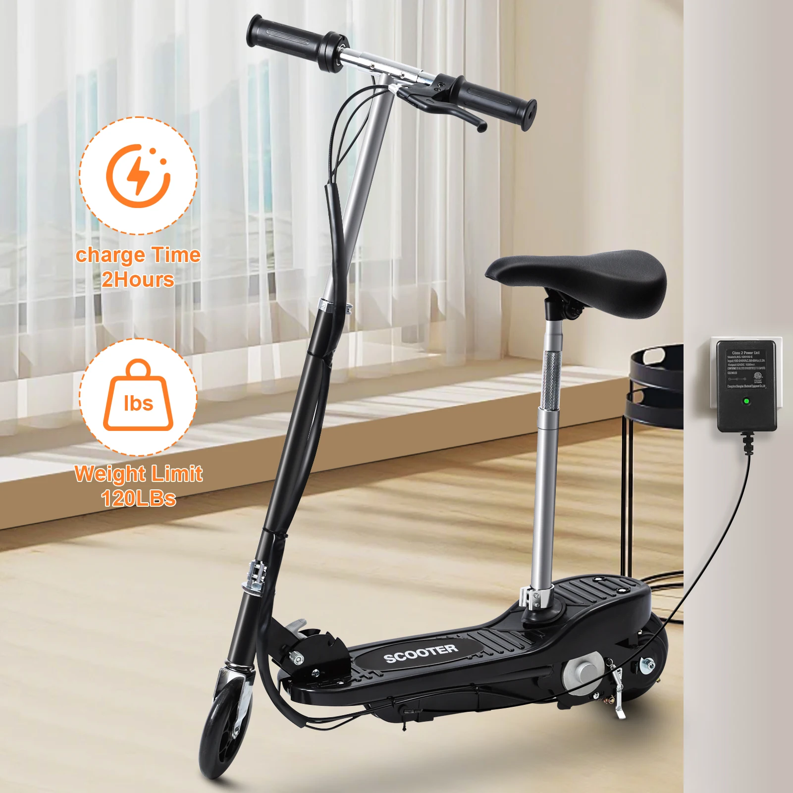 12km/h European US Warehouse Foldable 2 Wheel Portable Mobility Electric Scooter 120W