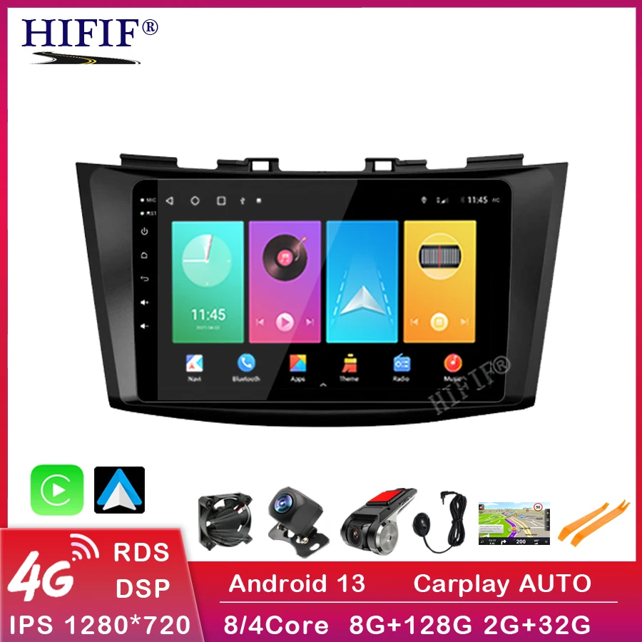 

Автомагнитола 9 дюймов, Android 13, для Suzuki Swift 2010, 2011, 2012, 2013, 2014, 2015, 2016, GPS-навигация, Wi-Fi, для Carplay, мультимедийный видеоплеер