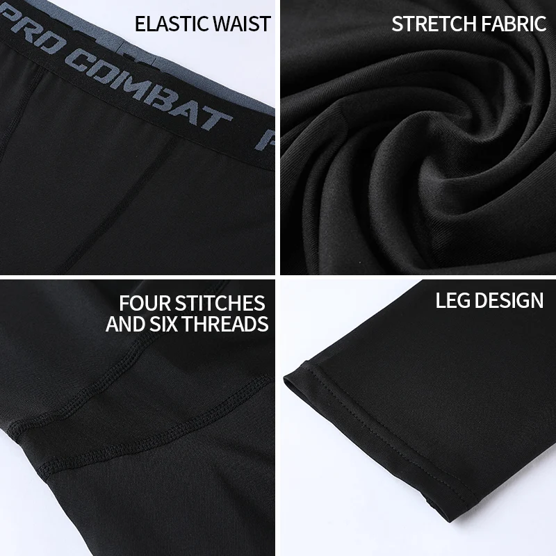 Basketball Tight Pants Mens Seven High Elastic Training Sports Fitness 7 Points Leggings Fast Dry