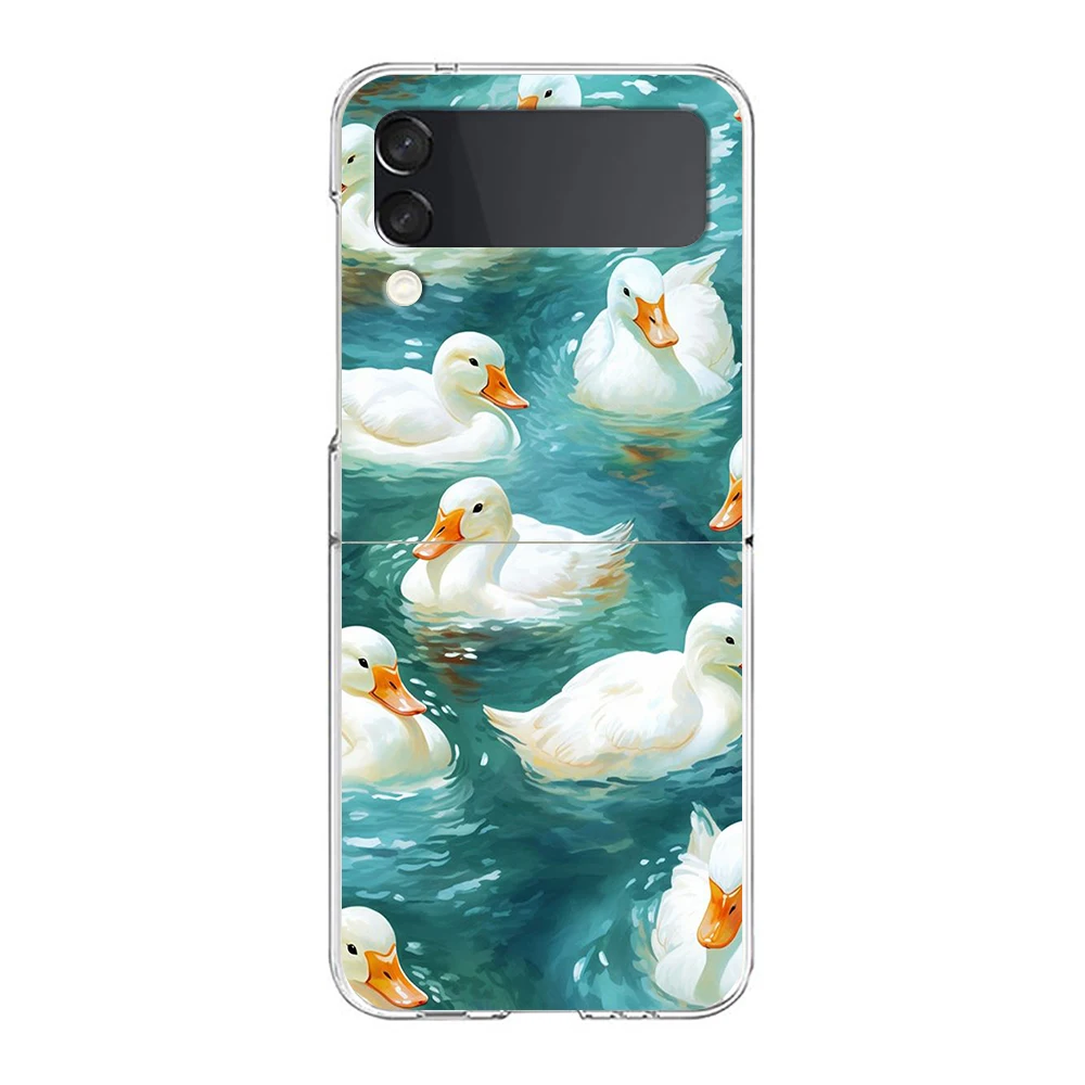 Cartoon Duck Goose Game Hard Clear Phone Case – Foldable Bumper Back Cover