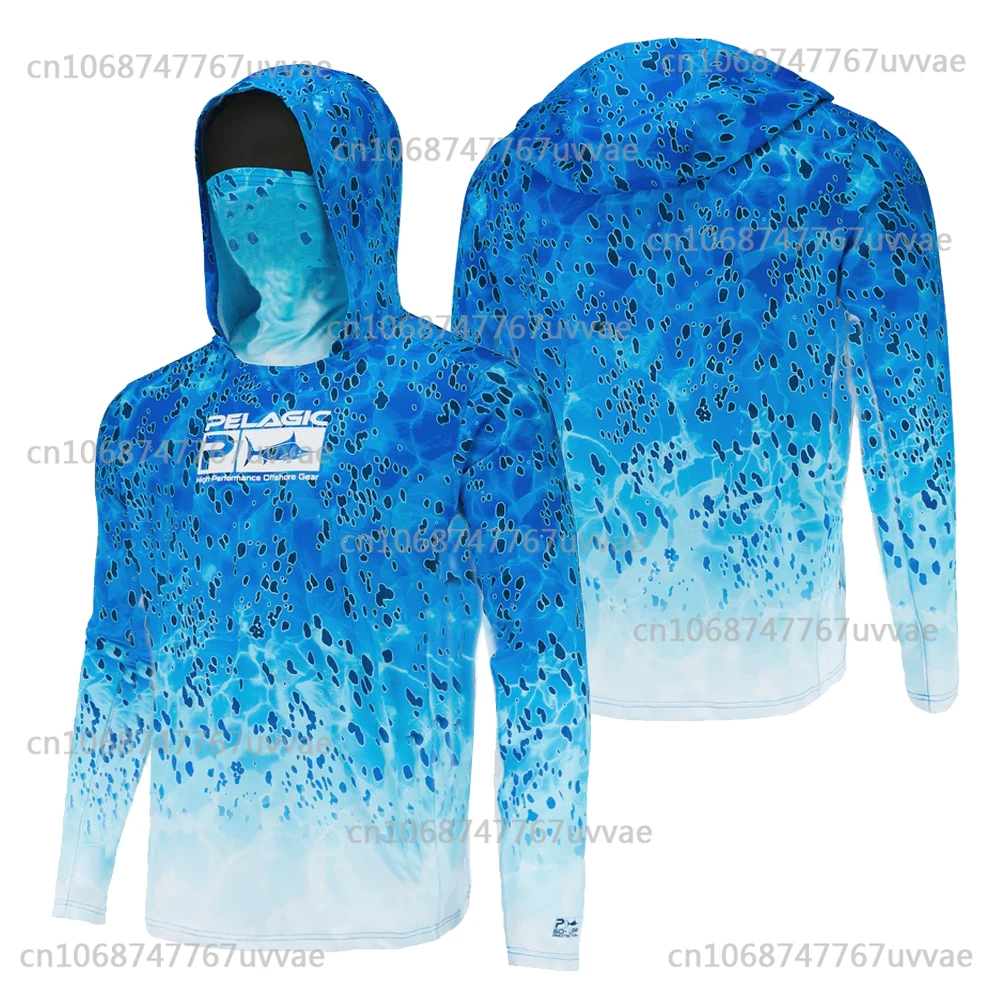Pelagic Hoodie Fishing Shirts Face Mask Long Sleeve Uv Protection Quick