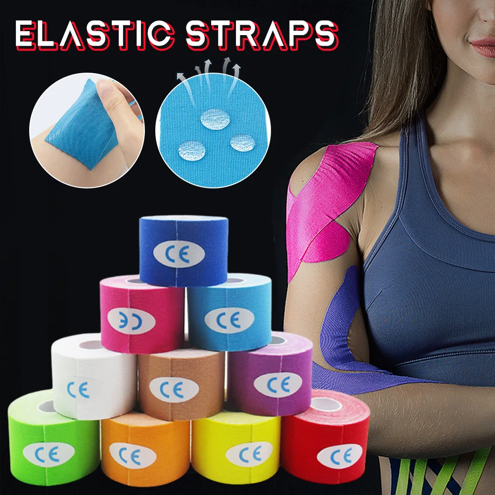 Kinesiology Tape Athletic Recovery Elastic Tape Kneepad Muscle Pain Relief Knee Pads For Gym Fitness Self-Adhesive Bandage