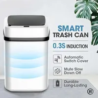 Kitchen Trash Bin 13L Bathroom Touch Trash Can In The Toilet Smart Garbage Bucket Waste Bins Dustbin Smart Trash Can Kitchen 2