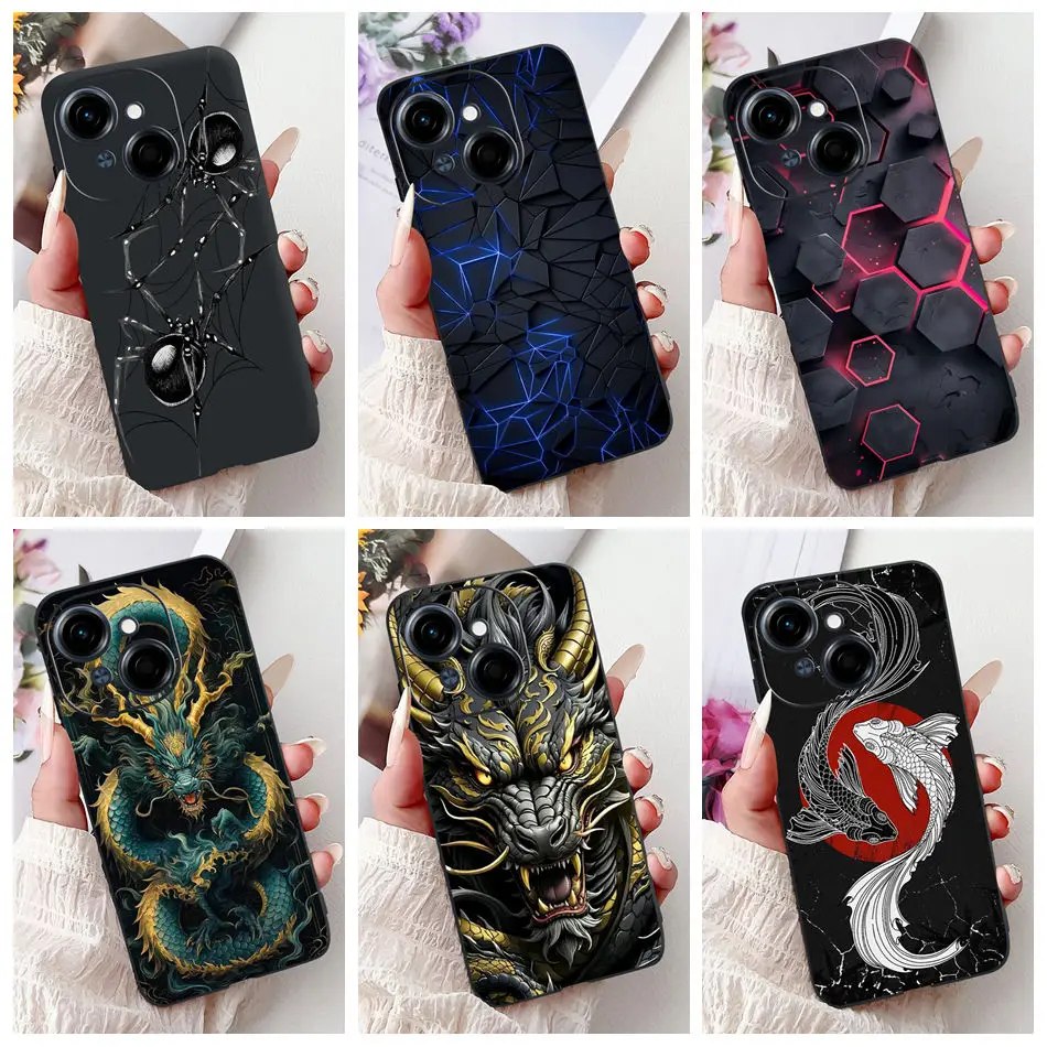Fashion Cool Pattern Black Silicone Soft Phone Case