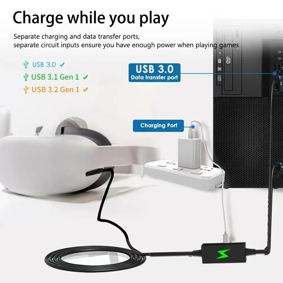 USB3.2 Gen1 VR リンクケーブル Oculus Quest 3S/3/2 PICO Neo 3 PICO