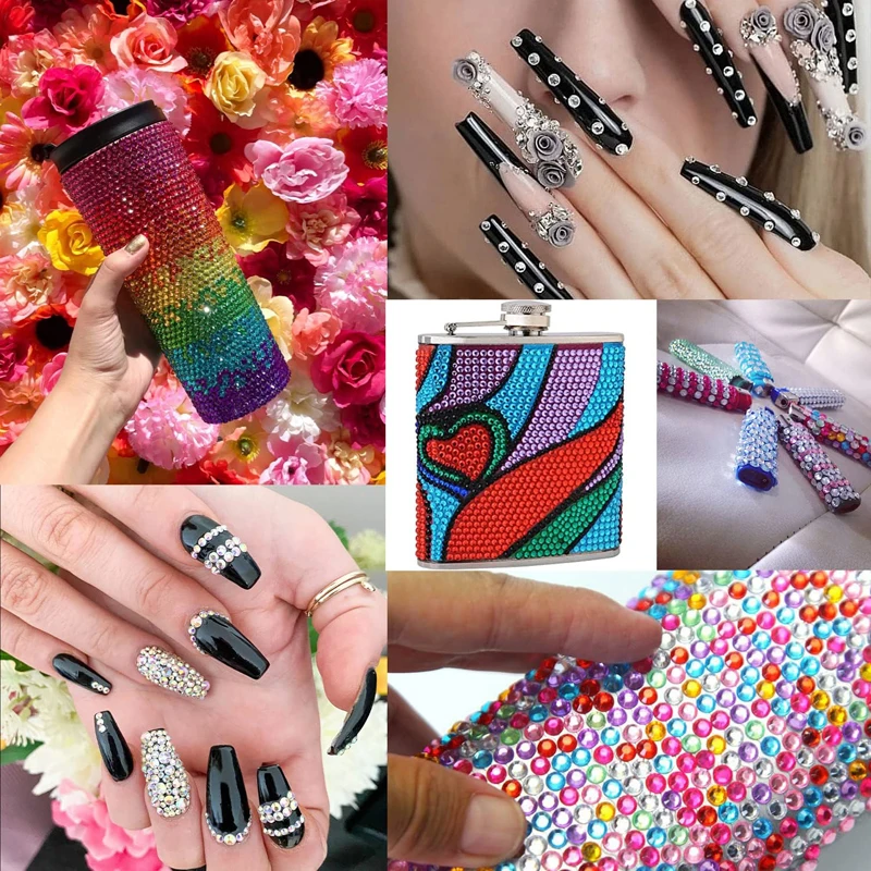 Rhinestones for Makeup Nail Jewels Nail Art Rhinestones Nail Gems Face Jewels  Nails Diamond Kits for Women Nail Crystals for Nails Rhinestone for Makeup  Kit Nail Art (A)