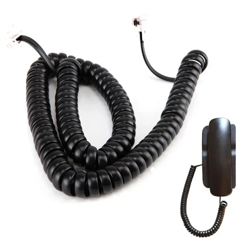Telephone handset cord 3meters RJ10 Telephone Handset Extension Cord Curly Coiled Line Cable Spring Wire Voice