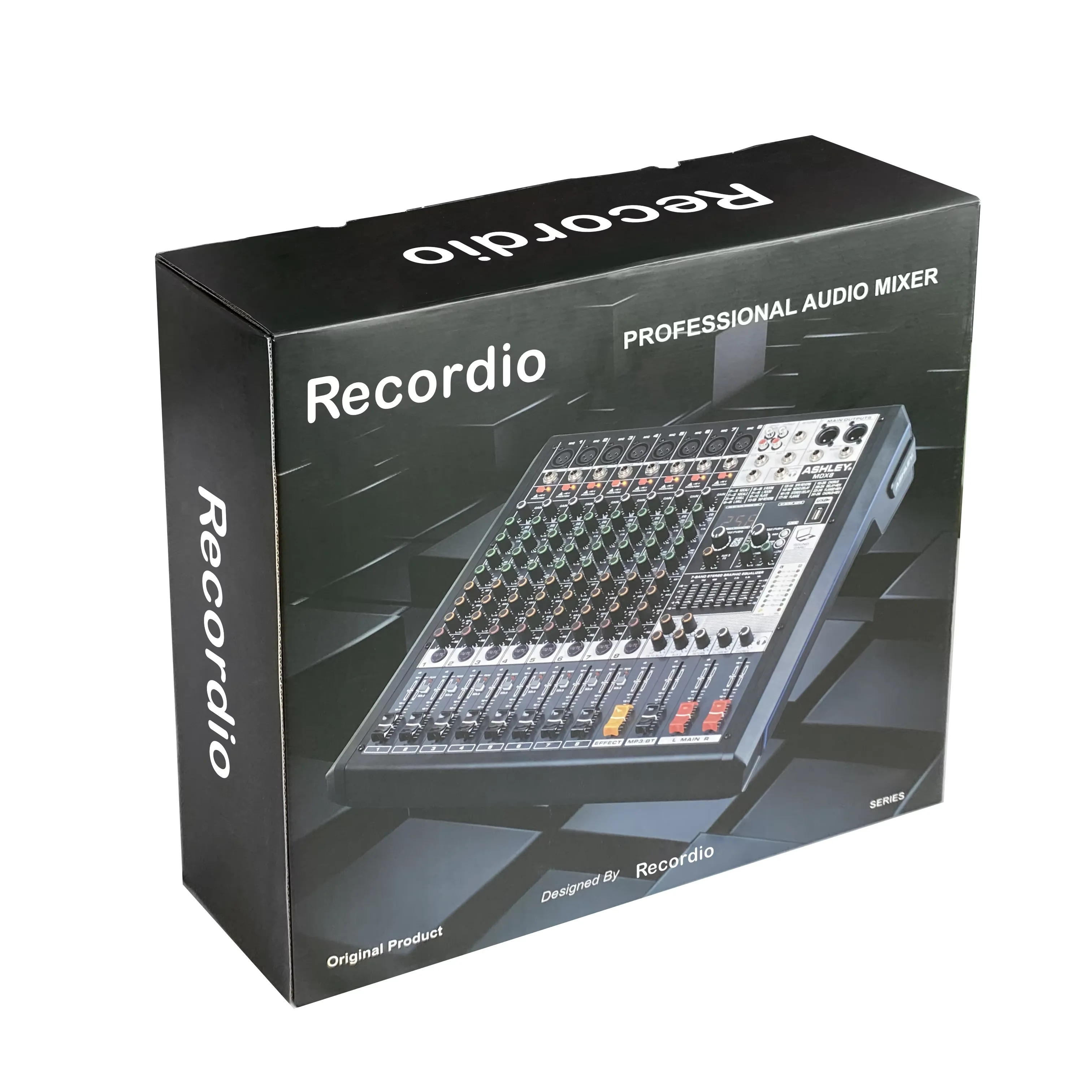 GAX-MD8 Pro 8채널 DJ 컨트롤러, 256 DSP 리버브 효과 BT 5.0 USB 오디오 사운드 카드 및 믹서 녹음 콘덴서 마이크
