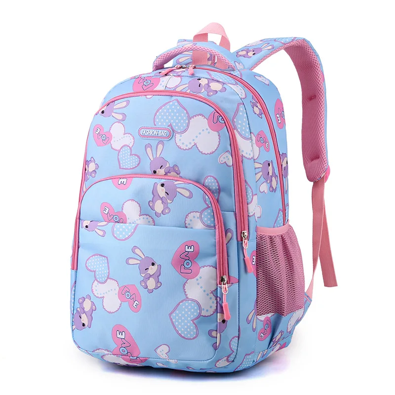 Children's Kawaii Oxford Cloth female women double set pen bag Rabbit cartoon zipper book backpack Girl Primary school bag girls