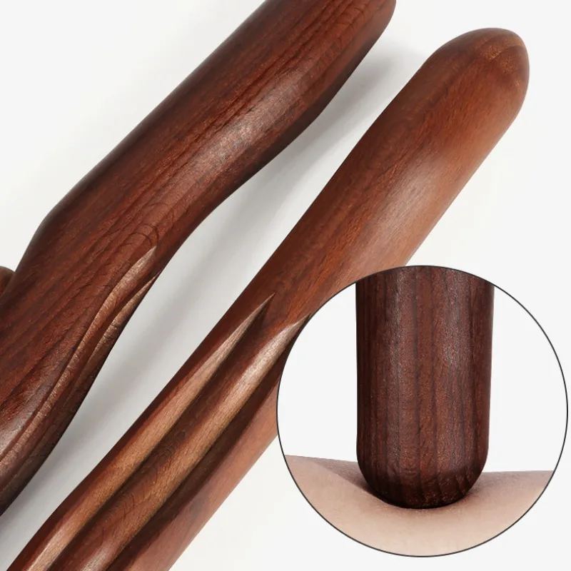 8/20 Beads Gua Sha Massage Stick Carbonized Wood Back Scrapping Meridian Therapy Wand Muscle Relaxing Body Massager Guasha