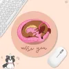 Dachshund Dog Animation Round Desktop Desk Mat Kawaii Gaming Accessories Students Writing Pad Mouse Pad Padmouse Desk Play Mats 3