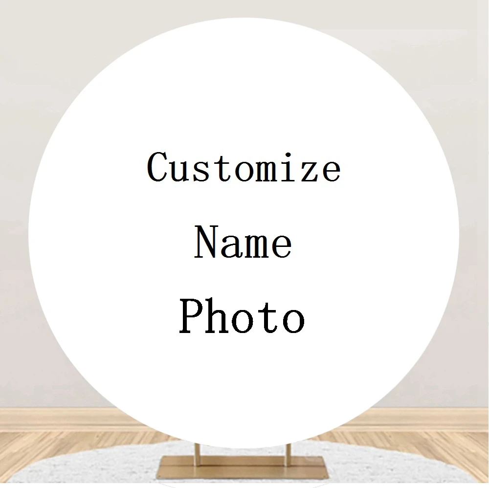 Photo Backdrop White Round Backdrop Cover Baby Shower Happy Birthday Party Wedding Circle Photography Background Decor Photo Studio Prop