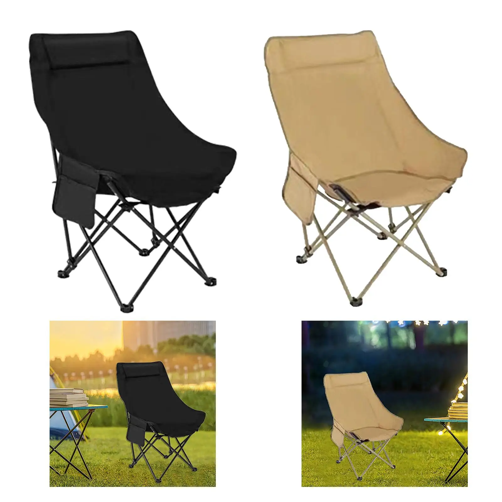 Folding Chair Stable Camping Gear for Beach Household Outside Activities