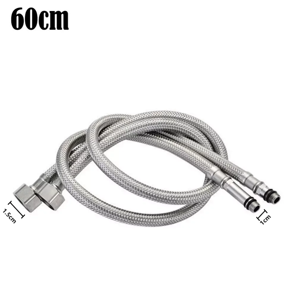 Stainless Steel Braided Hose 60cm Angle Valve Connecting Pipe British Standard Pipe 2 Piece Kitchen Basin Inlet and Outlet
