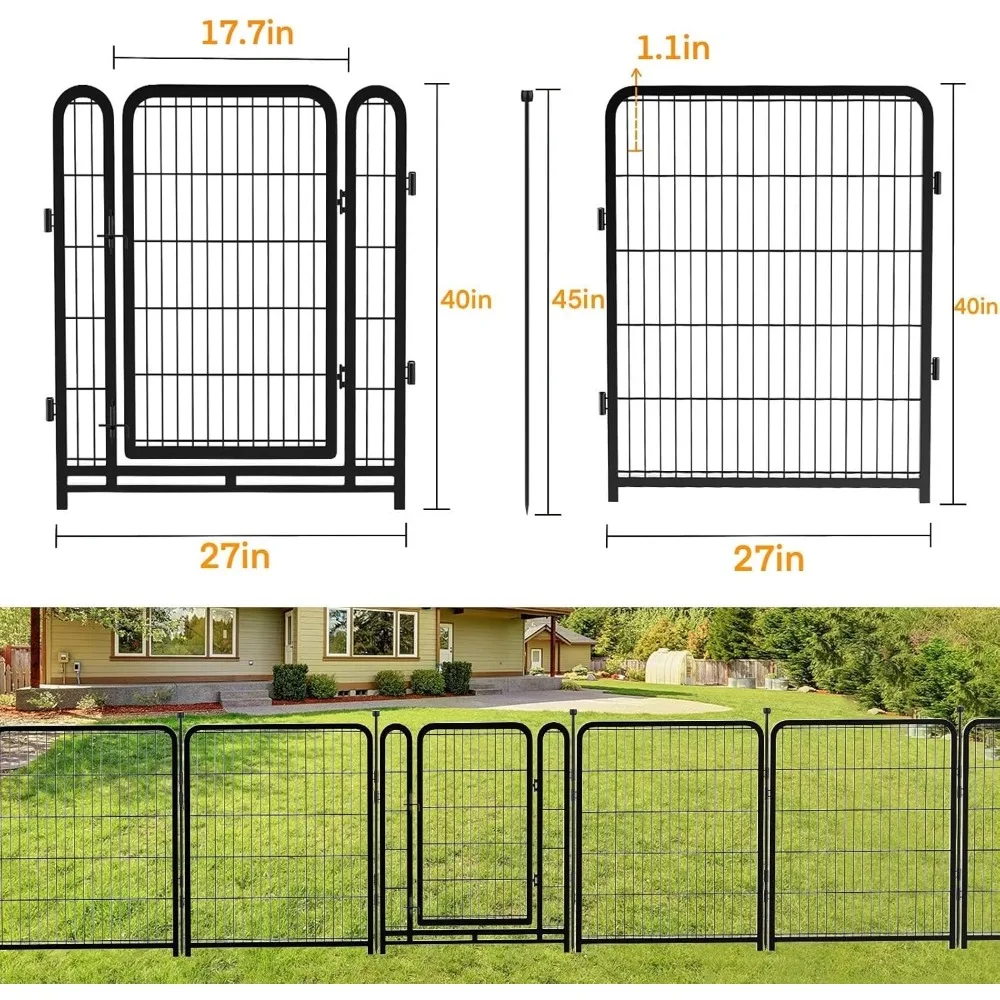 Outdoor Dog Playpen 40inch 14 Panels, Puppy Playpen Indoors, Metal Dog Pen Heavy Duty Pet Puppy Exercise