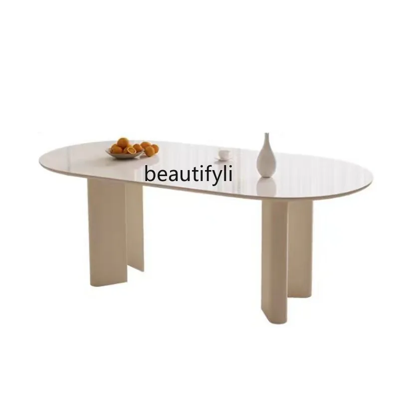 

Minimalist Solid Wood Desk Designer Light Luxury Creative Workbench Fashion Negotiation Long Table Personality Dining Table