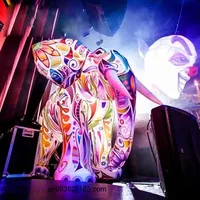 Colorful Giant Inflatable Elephant With Led Lights Large Inflatable Animal Cartoon For Outdoor Advertising Parade Events Decor 1
