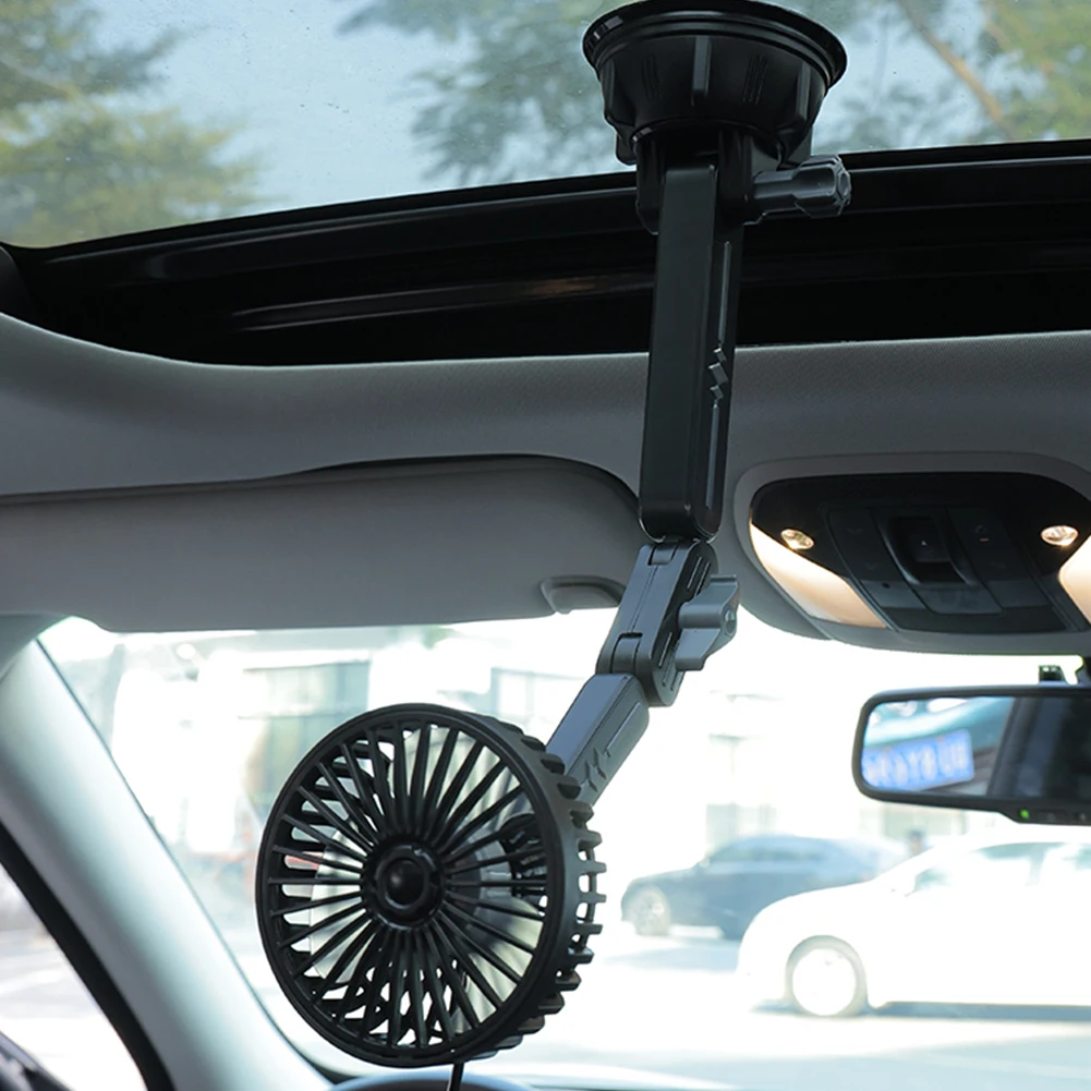 ABS Black 360 Degree Rotatable Car Ventilation Fan
