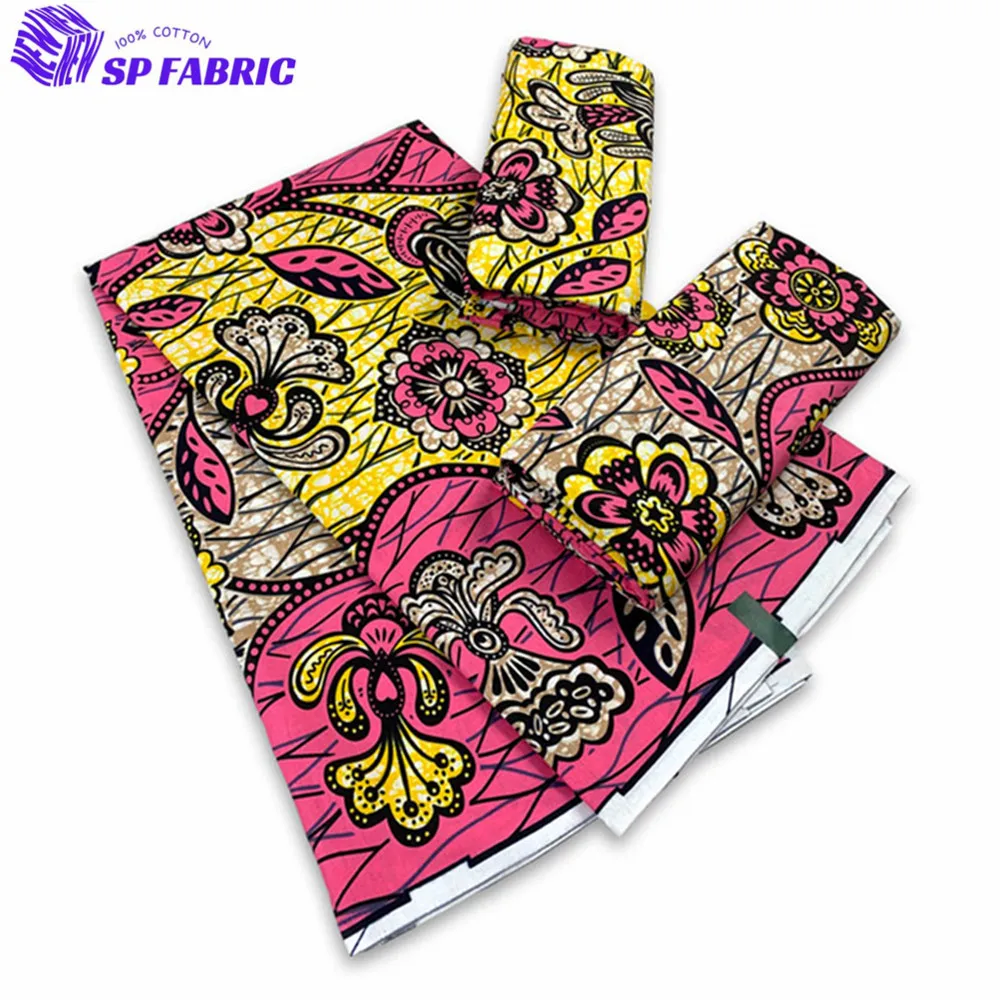 

African Wax Fabric 100% Original Super Fabric 6yards Nigerian Fabric Ankara Block Prints Batik Dutch Fabric For Wedding VL-94