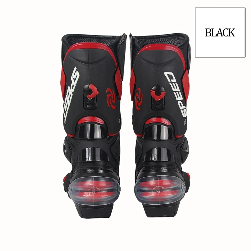 Botas Mid-Calf de motocicleta para homens e mulheres, sapatos protetores de tornozelo, equipamento de moto moto, bota longa, B1001