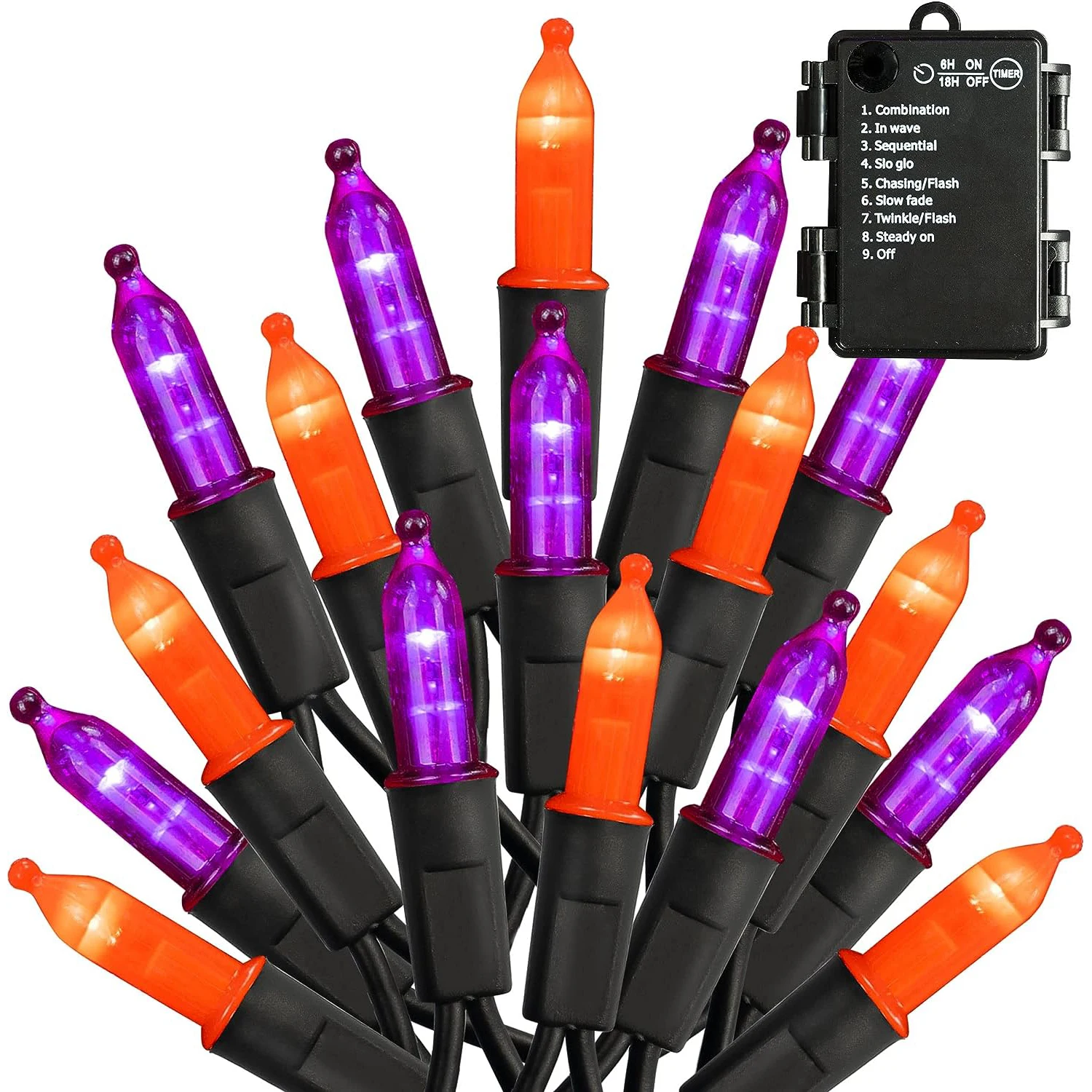 Confezione da 4 luci stroboscopiche a LED wireless con telecomando, 8 colori, ricarica USB, luci
